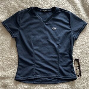 Dark Blue V-Neck Short Sleeve Tee